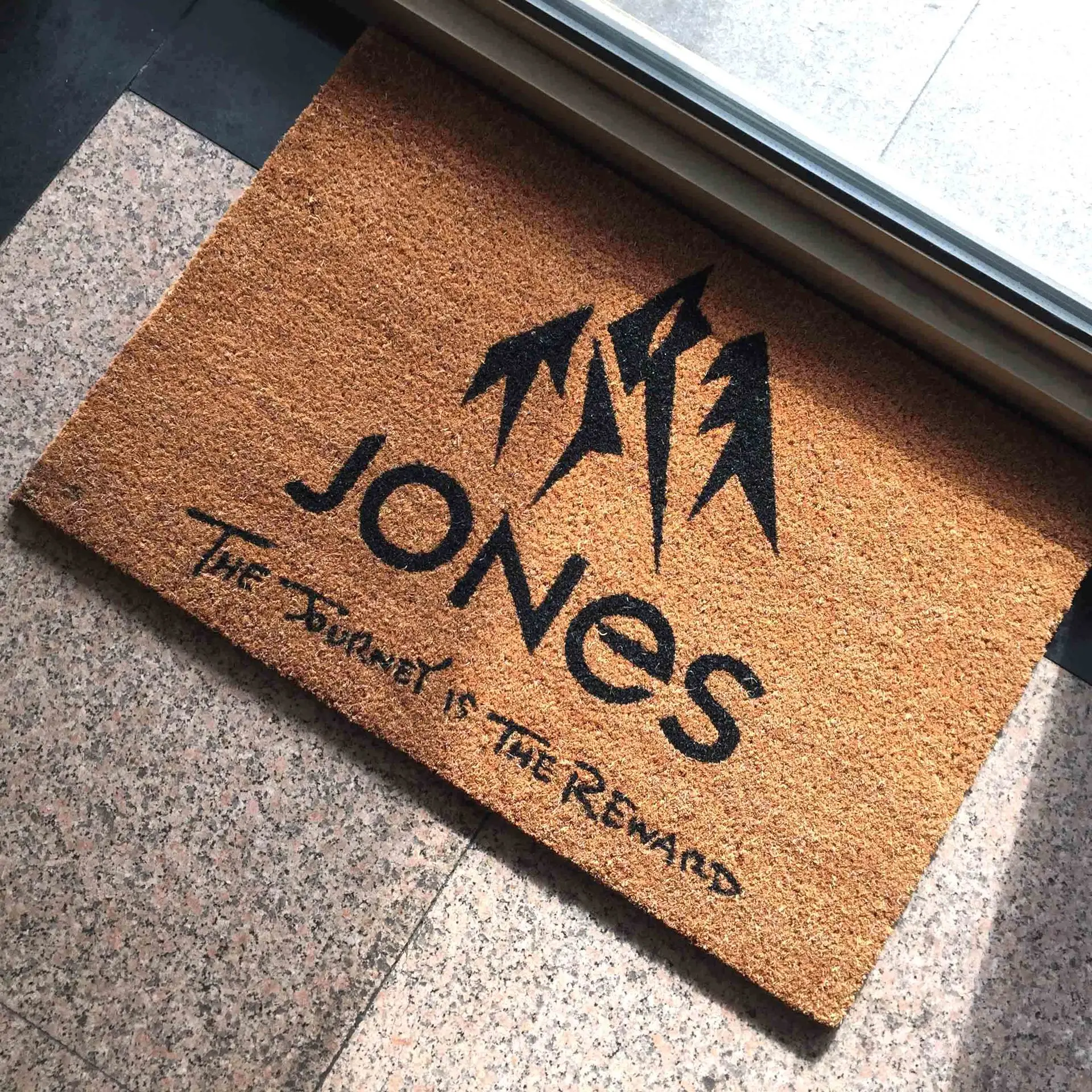 Creative Fast Shipping Customized Eco Stencils Christmas Plain Natural Coconut Blank Coir Door Mats