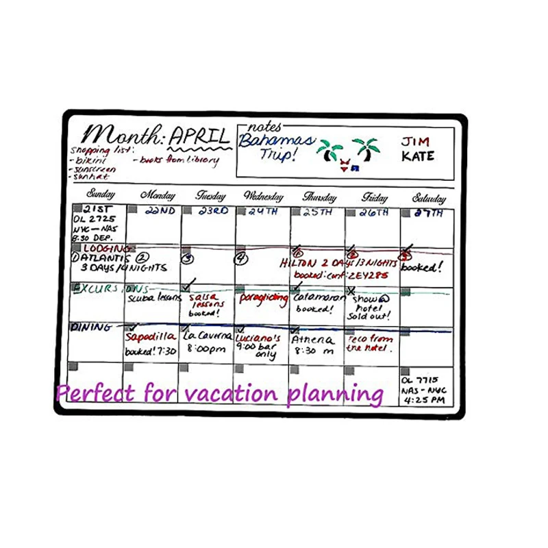 China Market Hot Products Easy Wipe Planner Fridge Dry Erase Magnet Calendar Magnetic Whiteboard Roll