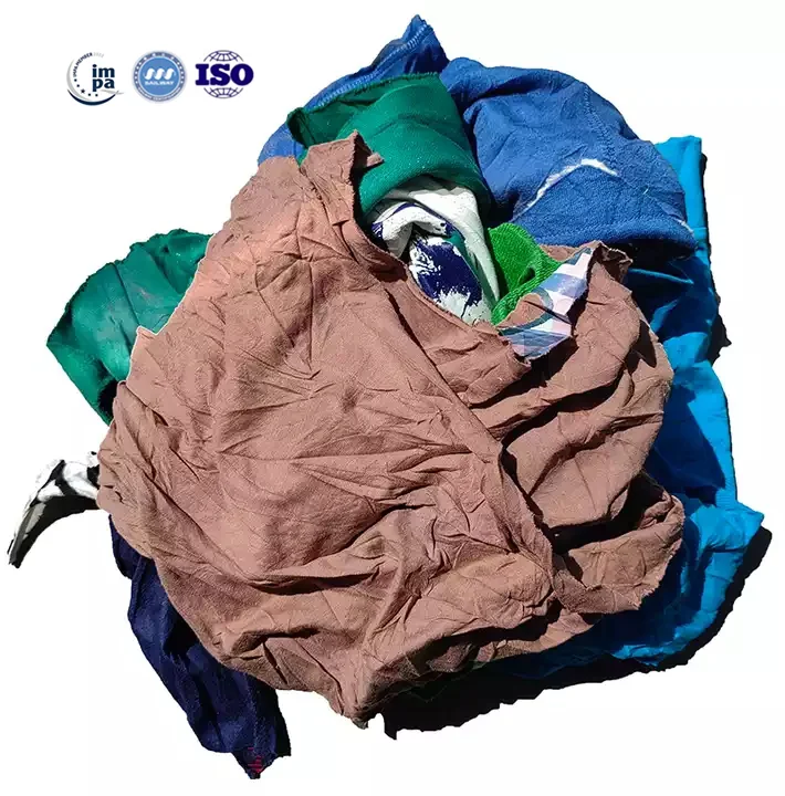 Industrial Cleaning Mixed Rags Wiping Machine Cotton Dark Color T-Shirt Rags 100% Cotton Wiping Rags