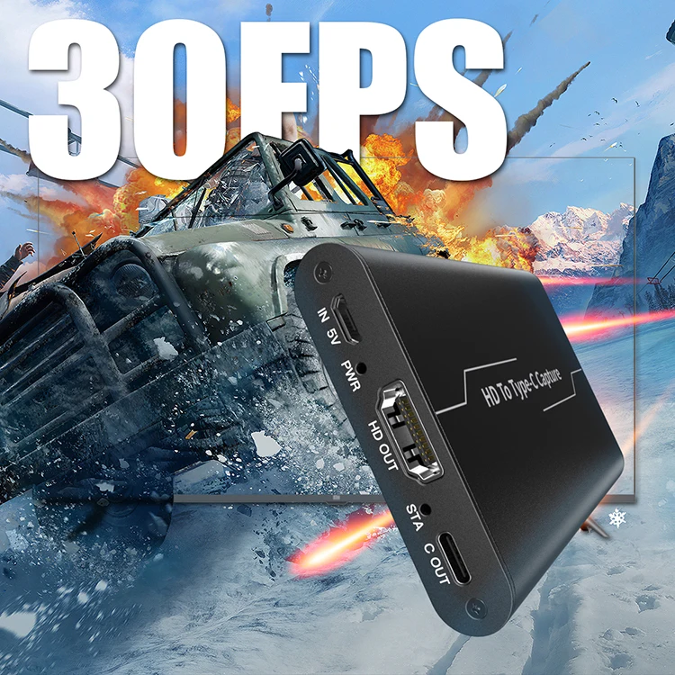 PWAY New USB2.0 4K Video Audio Output Capture Card With Microphone