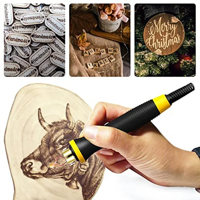 Pyrography Wood Burning Kit Wood Burner Tool Dual Pen 60W Upgraded Adjustable Pyrography Machine