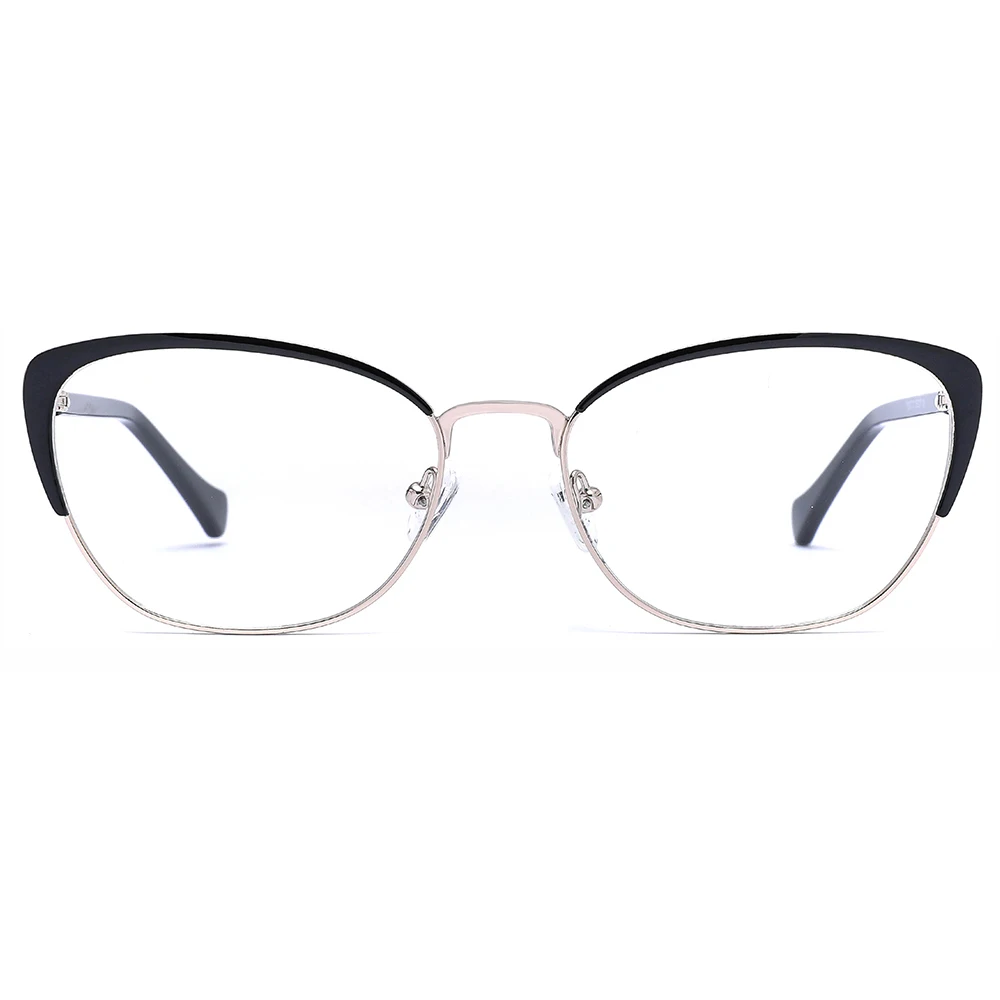 Best selling customized cat eye half metal eyeglasses frames