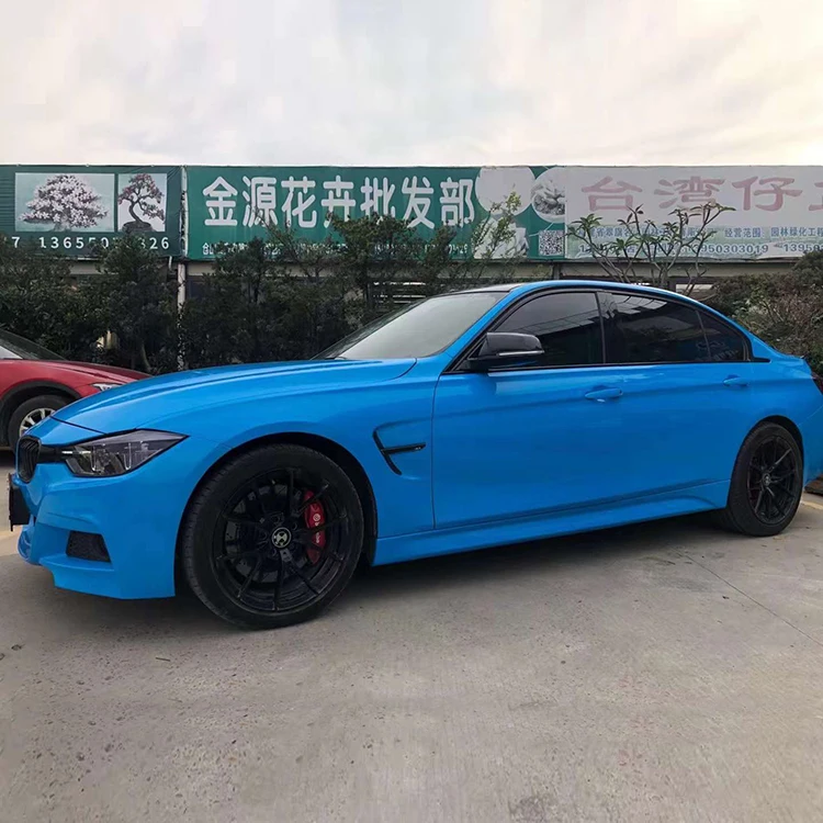 Crystal Ice Cream Blue Car Vinyl Wrap Air Self-adhesive Decoration Roll Film Vehicle Auto Stickers wrapping