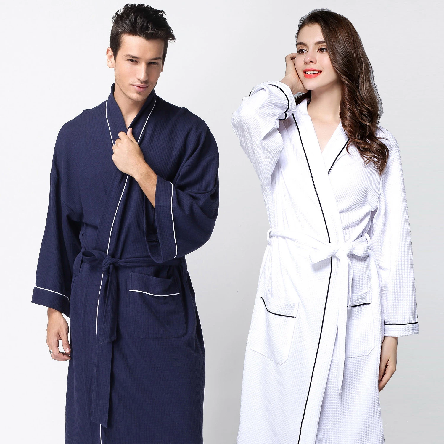 Luxury Designer Wholesale Men Custom logo Wedding Sleep Cotton Hotel Spa Robes