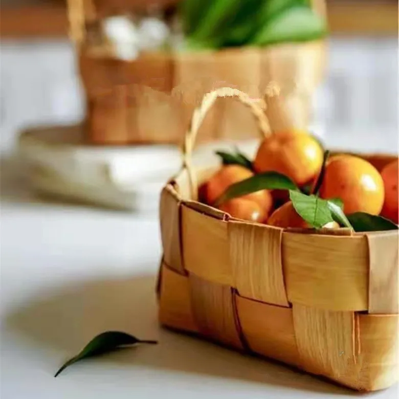 Classic High Quality Wood Baskets Flower Gift Basket Set Bamboo Basket For Gift