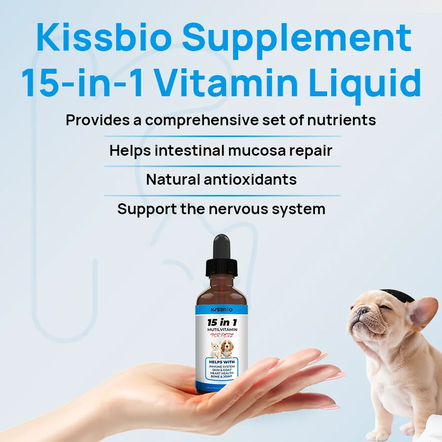 Supplement for Pet Health Care Provides a Comprehensive Set of Nutrients 15-in-1 Comprehensive Vitamin Liquid