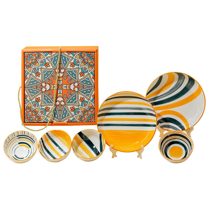 Набор керамических палочек для еды HY, в богемном стиле, подарочный набор, чаша для церемонии открытия, с ручной церемонией