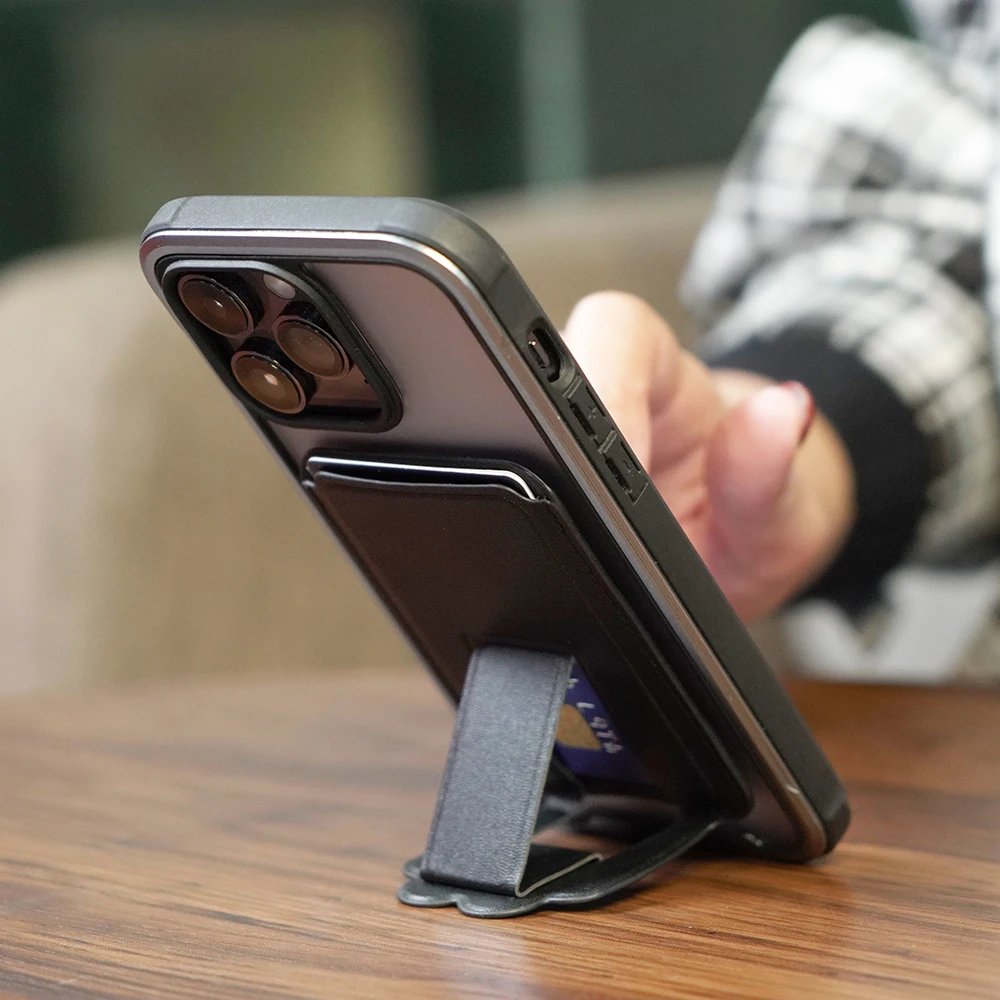 Detachable Leather PU Wallet Card Magnetic Phone Holder with Stand for iPhone 12 13 14 15 Pro Max