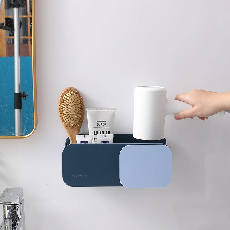 High quality housed hold ABS hair dryer holder Rack with comb storage stand