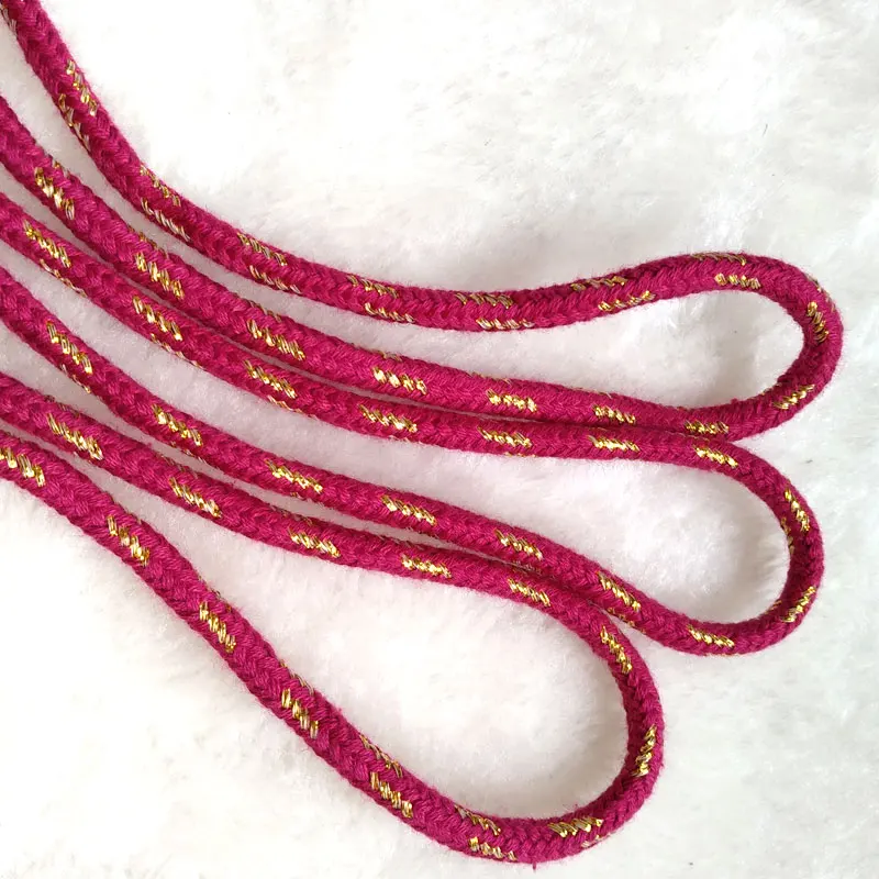 CR003 manufacturer supply metallic yarn fuchsia gold lurex glitter cord for garment accessories