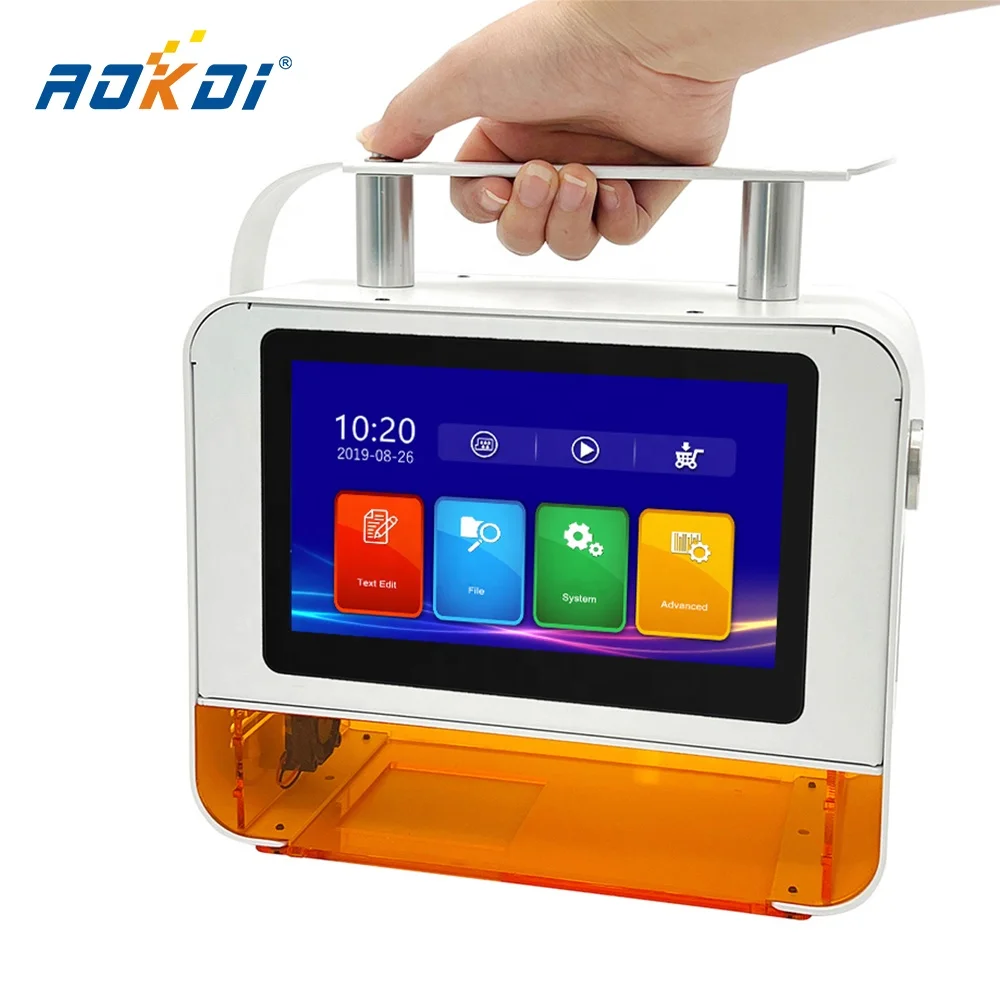 AOKDI Mini  Handheld Laser Printer Plastic Date Code Uv  Laser Industrial Logo Date Coding Continuous  Printing Printer Machine