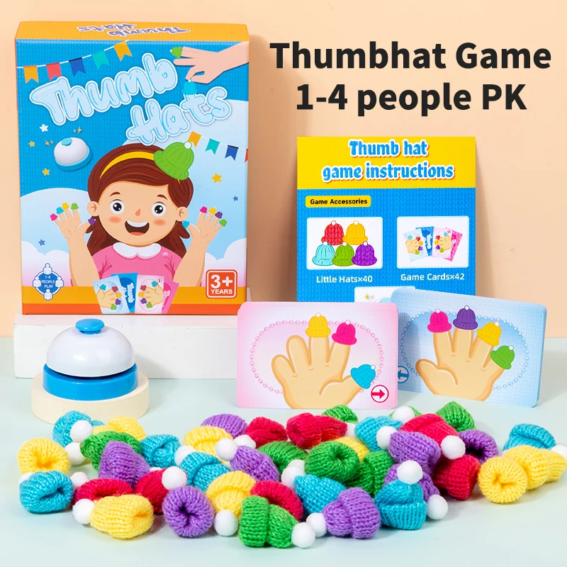 Children Educational Toy Colorful Thumb Hats Game Kindergarten Color Cognitive Parent-child Interactive Board Games for kids boy