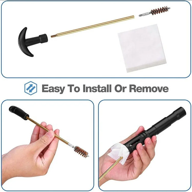 Gun Cleaning Kit Pulling Through Cleaner Bore Snake Rope Handgun Cleaning Brush Brass jag with Portable Case