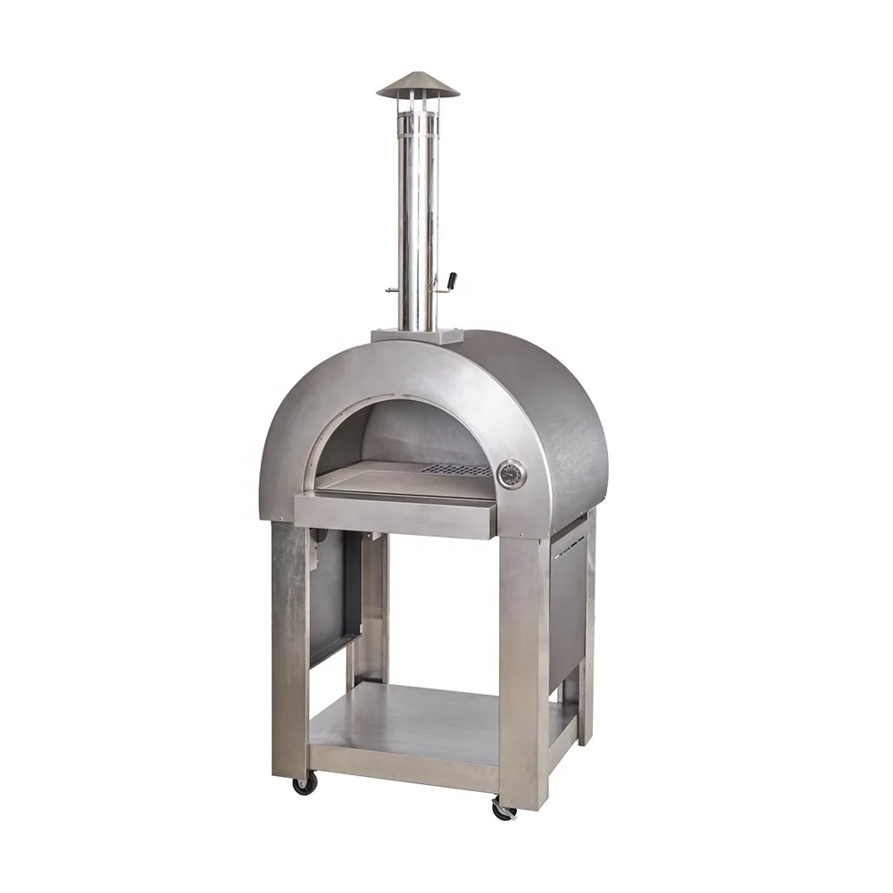 Commercial Kitchen Stainless Steel Outdoor Thickness Baking Oven Grilling Round Pizza Stone Wood Fired Pizza Oven