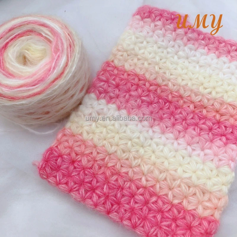 Multicolored Hilo De Tejer Fil A Crocheter Gradient Ombre Knitting Wool Rainbow Chunky Hand Knit Crochet Cake Yarn