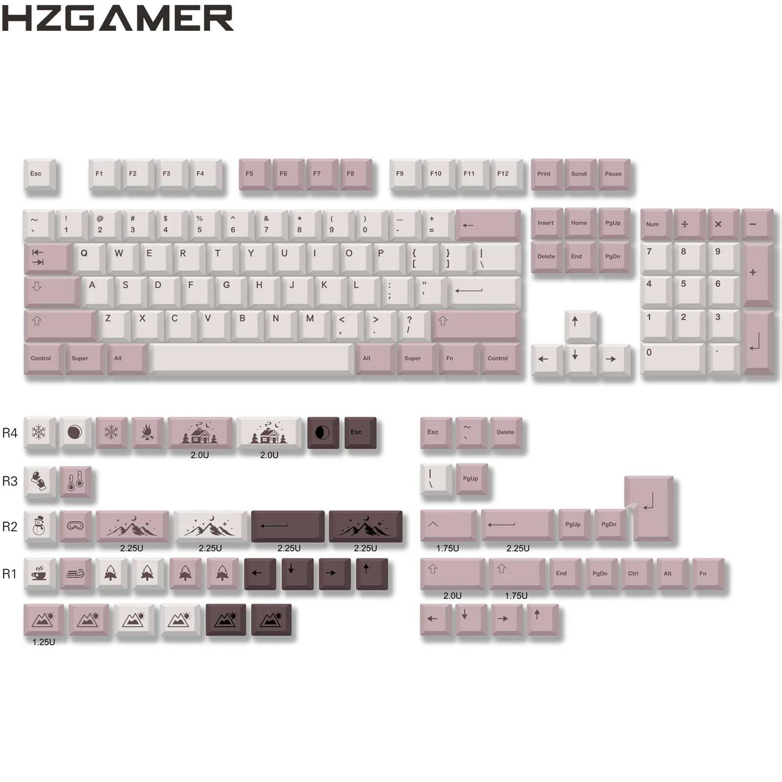 HZGAMER Customized Keycaps, PBT XDA Profile Keycap for Mechanical Keyboard ISO ANSI Layout Keycaps