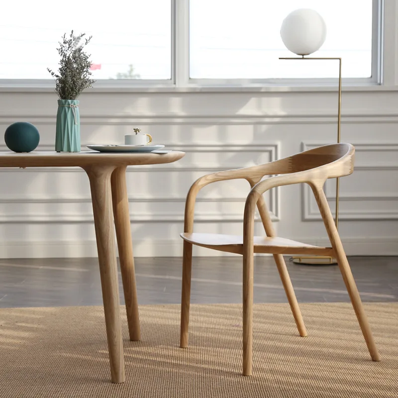 Modern leather wood arm chair design nordic style CH24 wood dinning room chairs wooden dining chairs for hotel and restaurant