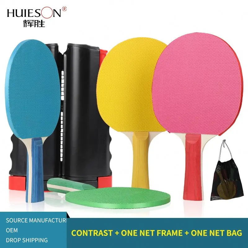 Paddle table tennis bat Racket Set Balls Customized Bag Figure Wood Logo Packing Rubber Color Printing