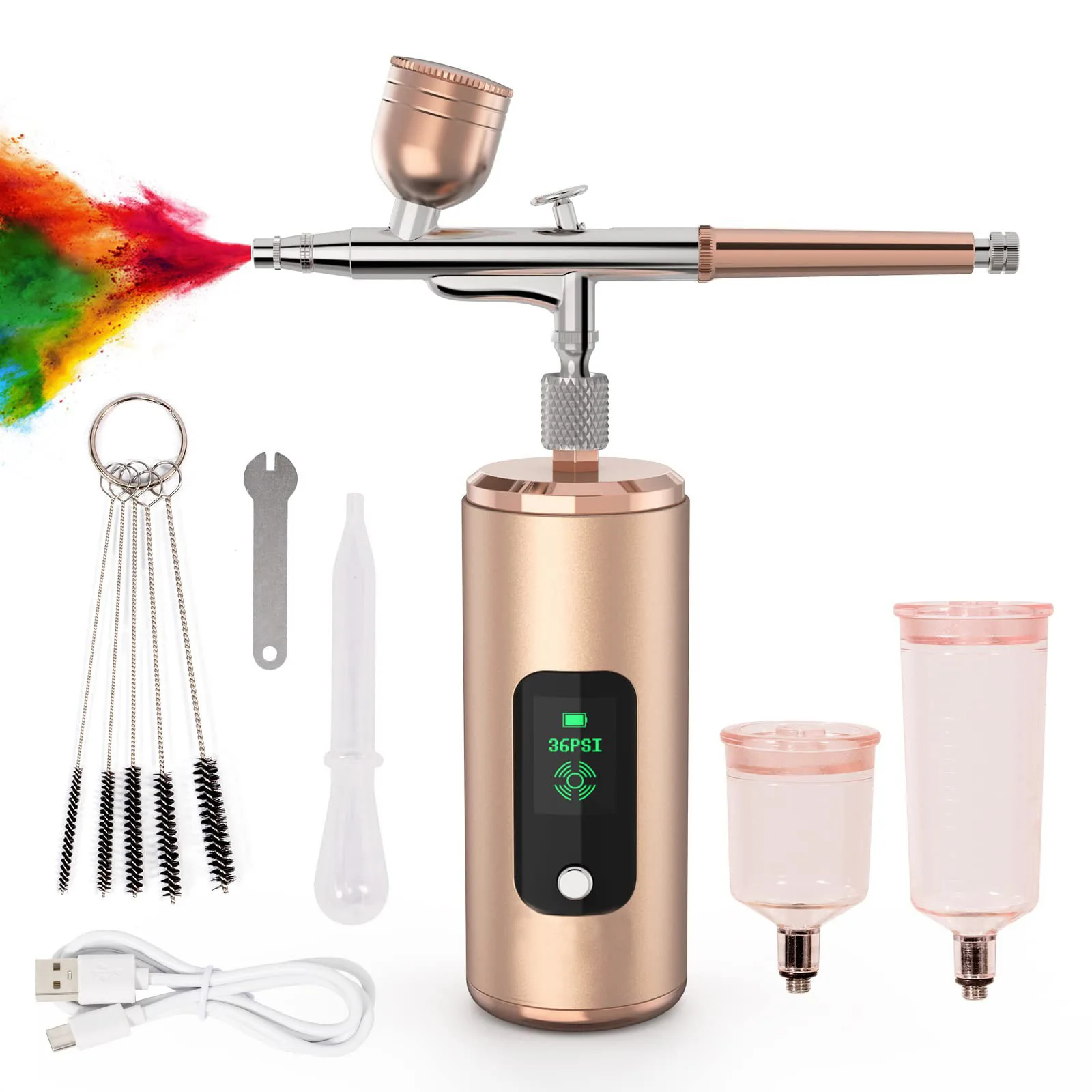 36PSI Cordless Airbrush Handheld Spray Diy Nail Paint Gun Portable Wireless Airbrush Compressor Kit For Cake Decoration
