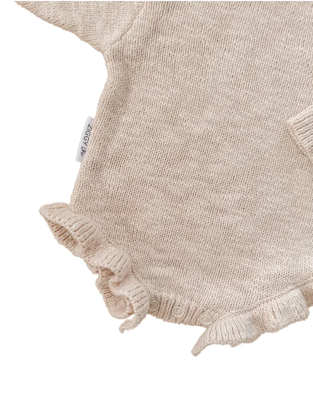 Custom Long Sleeve Chunky Knit Fall Baby Girls Sweater Knitter Clothes Rompers