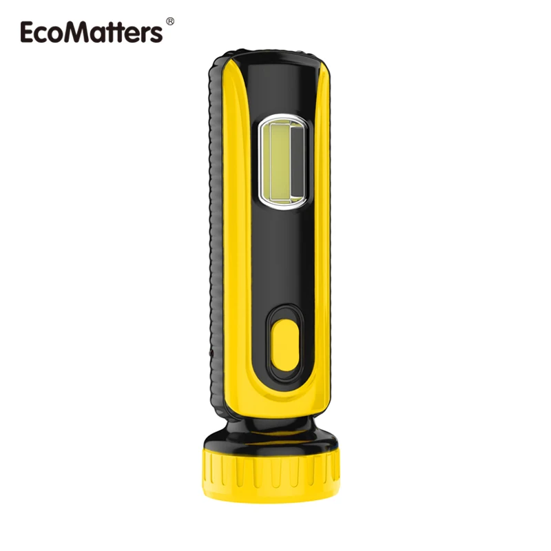 Rechargeable high lumen two way led flashlight torch with 1W front light and 1W COB side light