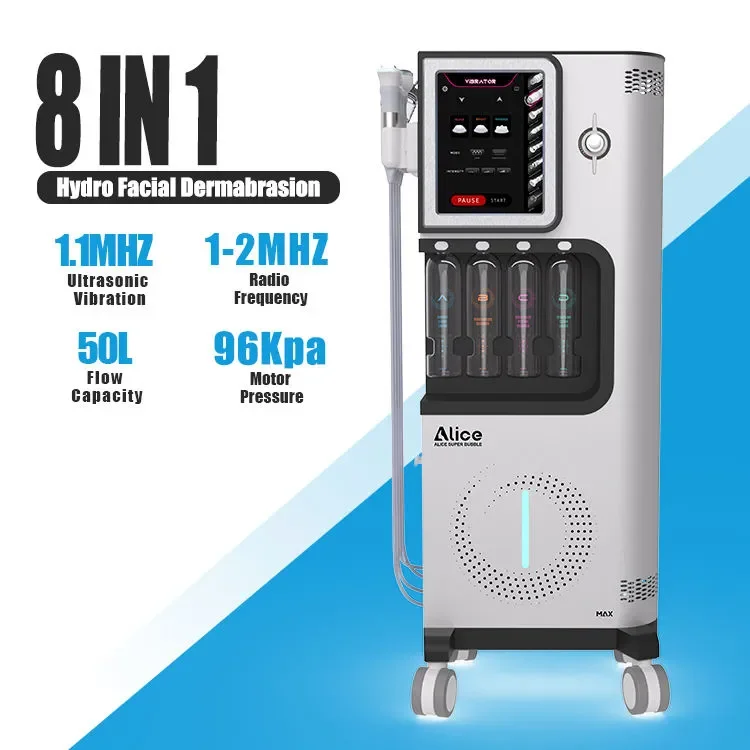 8 In 1  Microdermabrasion Machine Co2 Bubble Oxygenation Pods  Cleansing  Beauty Skin Korea Skin Analyzer