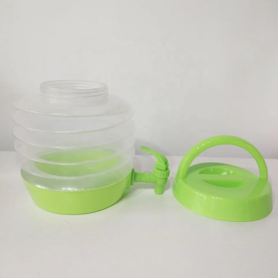 foldable plastic bottle 1gal for juice or water with tap keep item cooling chest bottle