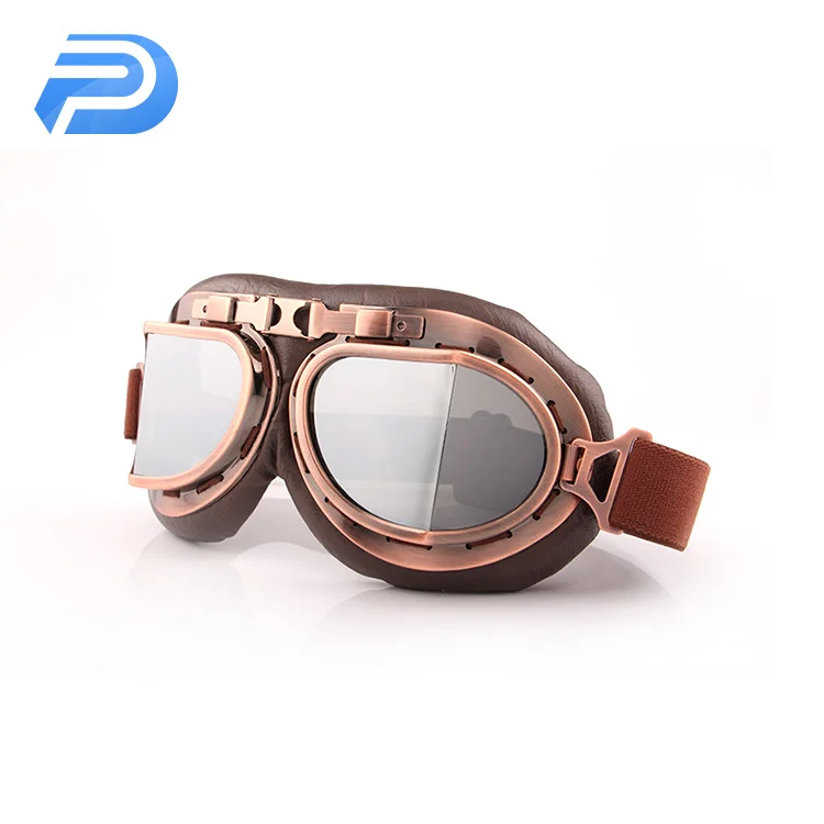 
New design vintage helmet leather goggles pilot retro type steampunk motorbike ATV cycling racing sport glasses 