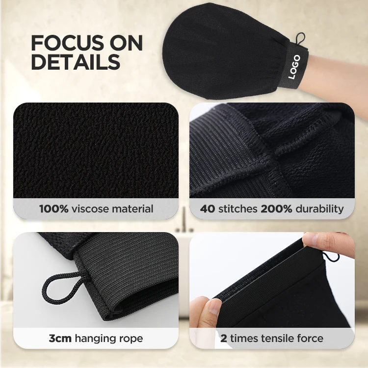 Custom Exfoliating Bath Peeling Gloves Body Scrub Mitt Remove Dead Skin Pleasurable Spa Feeling at Home