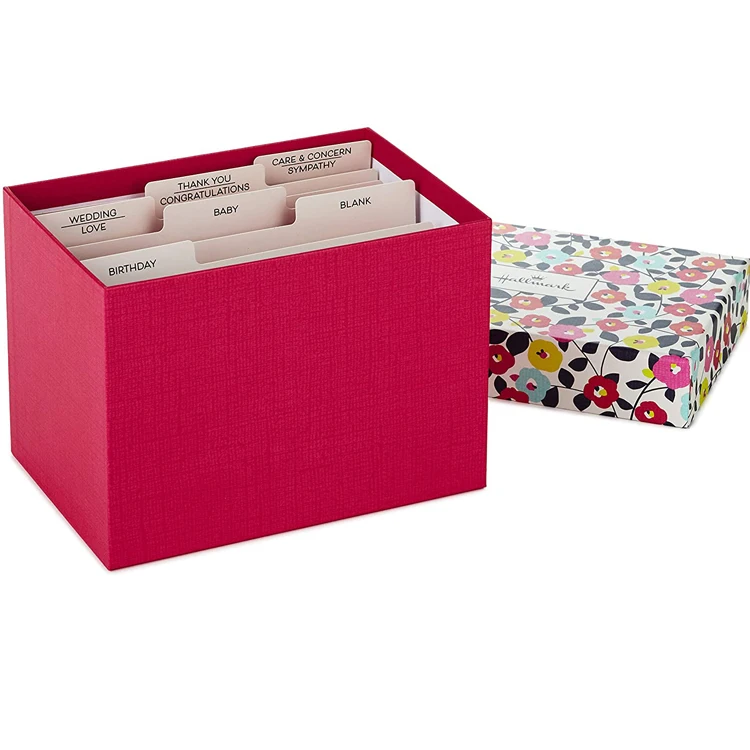 Custom Birthday Cardboard Gift Greeting Card Organizer Boxes Display Stand