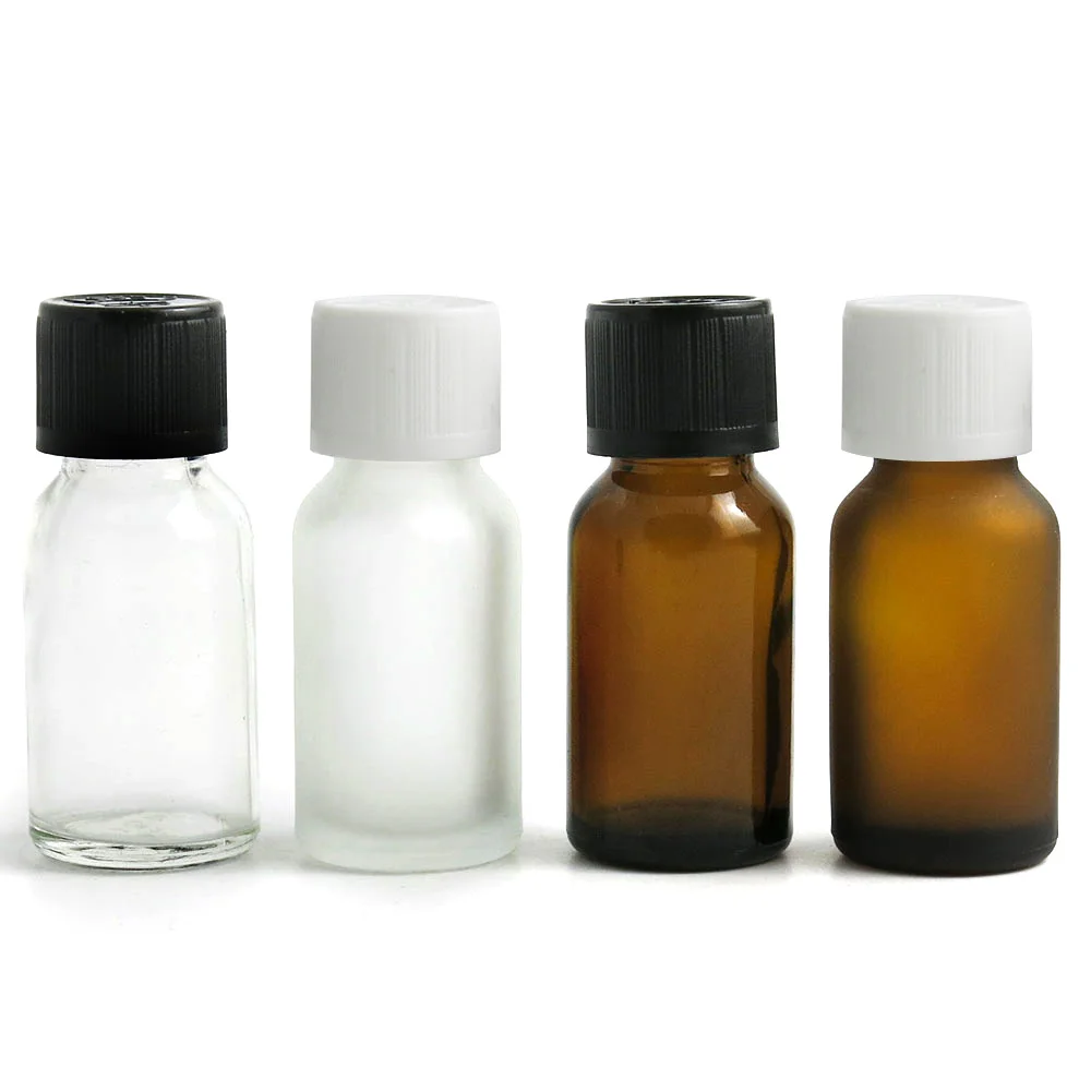 Manufacture Frosted Amber Clear Green Blue 15mL Glass Essential Oil Bottle Personal Care Syrup Liquor Glass Bottle