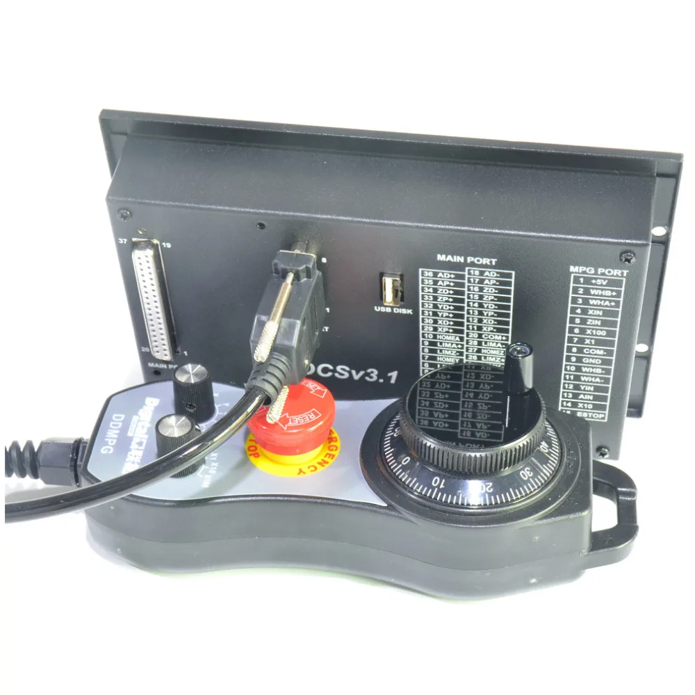 Manufacturer from China DDCS V3.1 4 Axis CNC Lathe Controller  With E-Stop MPG Handwheel Encoder For Wood Engrave Machine