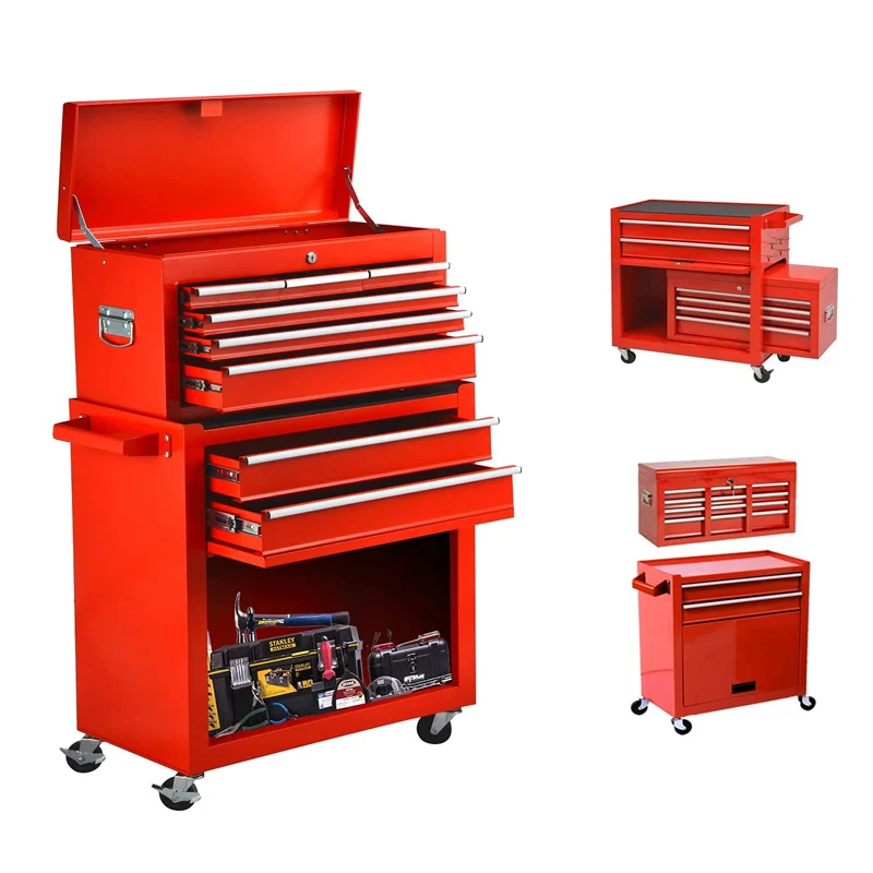 Индивидуальный ящик высокой емкости, роликовый шкаф для инструментов, мастерская, мобильный запираемый ящик для инструментов