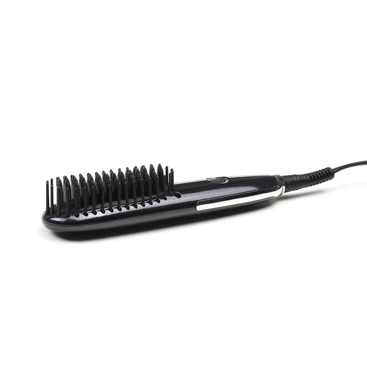 cepillo alisador custom logo  ceramic heated smoothing hair straightener brush  for women as seen on tv