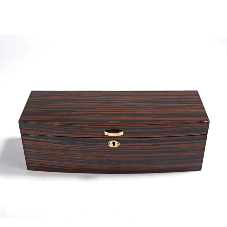
High-end High Gloss Lacquer Handmade Wood Wine Packing Box With Lining 