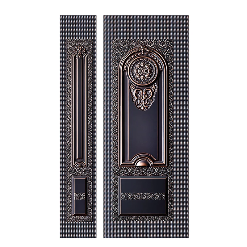 Baodu High Quality Latest Modern Design  Security Steel Door Skin Cast Aluminum Skin