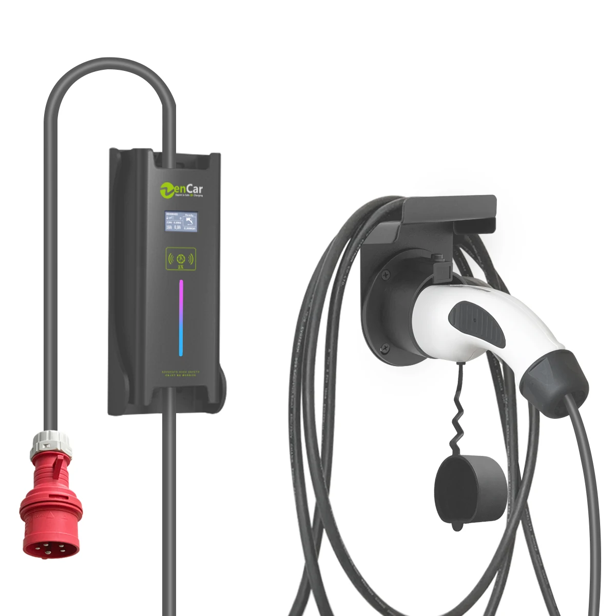 ZENCAR 32A 7KW AC EV зарядное устройство тип 2 Home EVSE Уровень 2 портативная мини EV зарядная станция