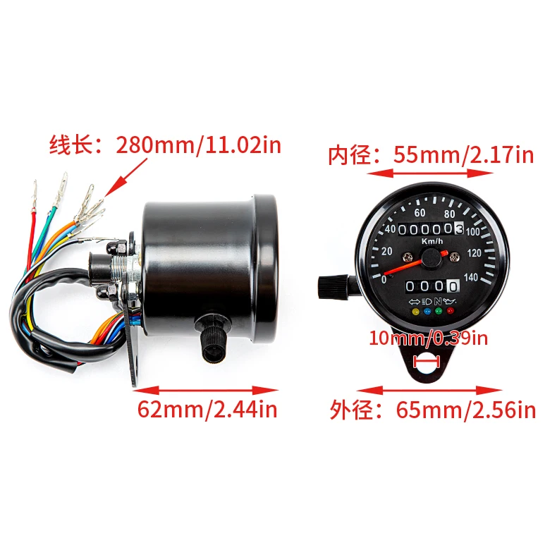 Wholesale Cafe Racer Motorcycle Double Odometer Cg125 Digital Speedometer 140kmh