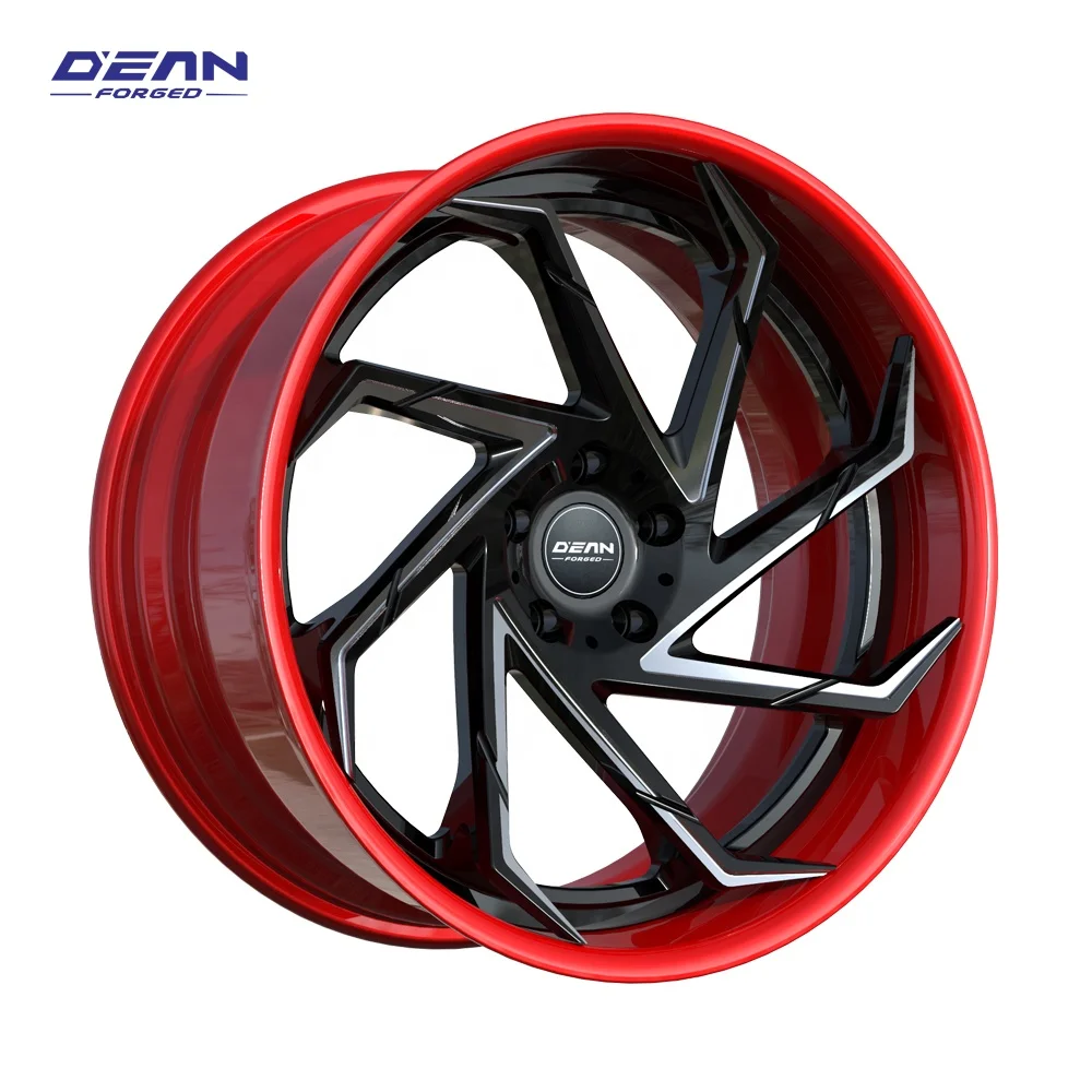 #8101P2F  Spin style two color  Custom forged wheels 16-24inch 2 piece  6061-T6 aluminum alloy jwl via wheels