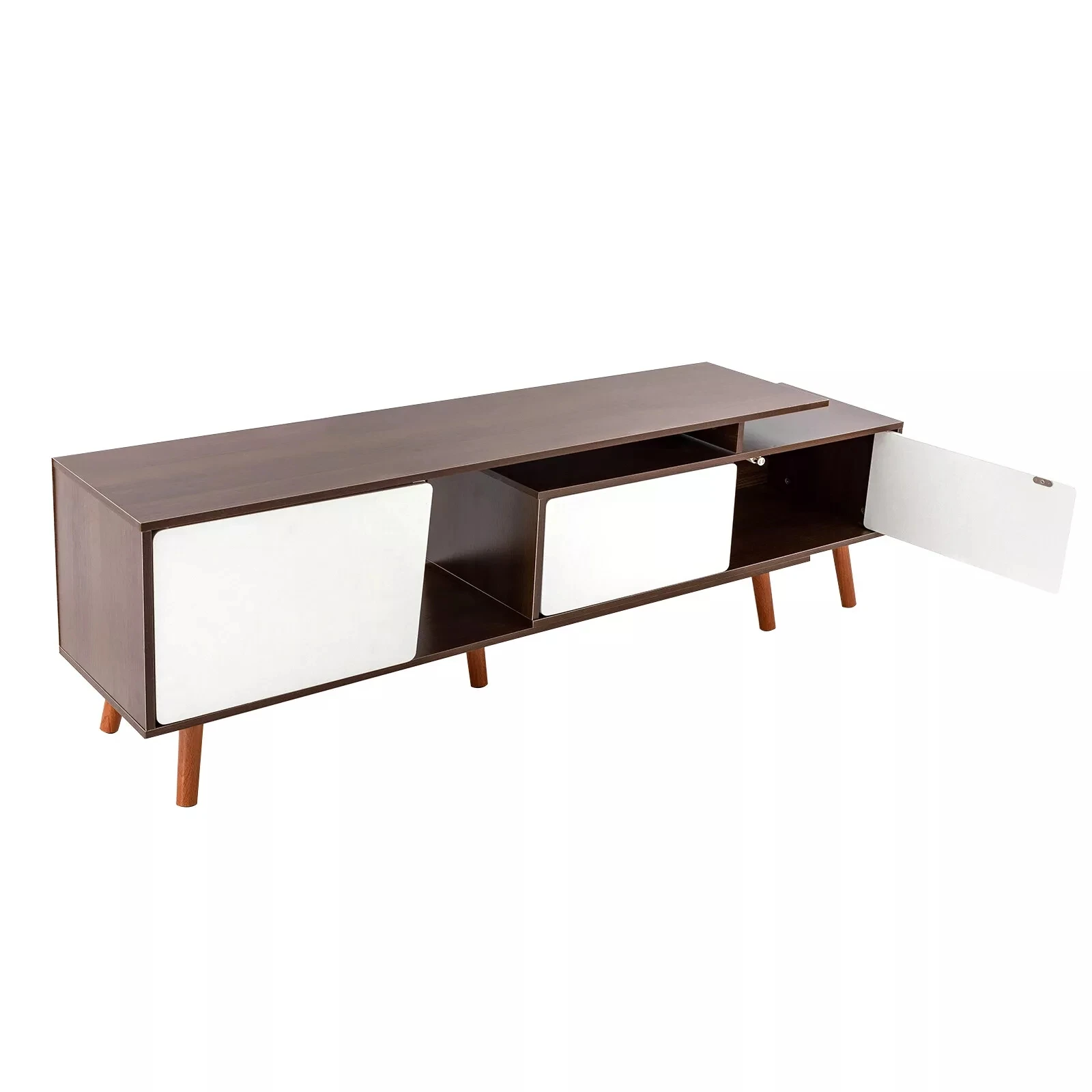 Modern TV Cabinet Stand Entertainment Unit Rack Expandable Storage Holder Shelf