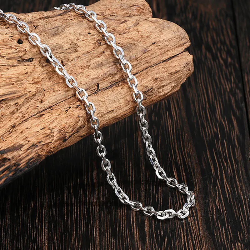 1meter  2-6mm 925 Sterling Silver Diamond Cutting Cross Chain For Women Jewelry Making