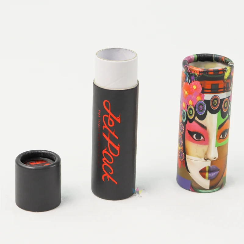 Wholesale Gold Glitter Lipstick Storage Tubes Box Small Packaging Gift Box Recycled Craft Tube Paper Lipstick Box