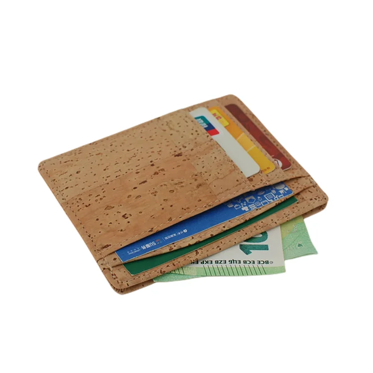 Wholesale Eco Slim Wallet Pocket rfid Wallet Minimalist Secure Ultra-thin Cork Credit Card Holder RFID