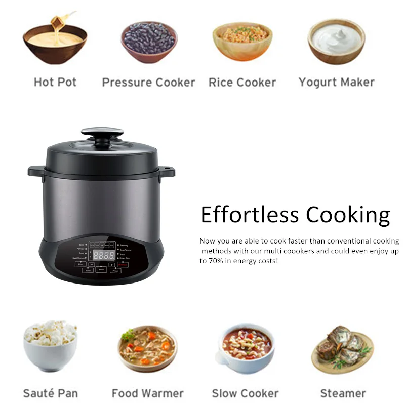 1000W New Design Smart Multi Electric Pressure Instant Cooker Hot  Pot For Kitchen