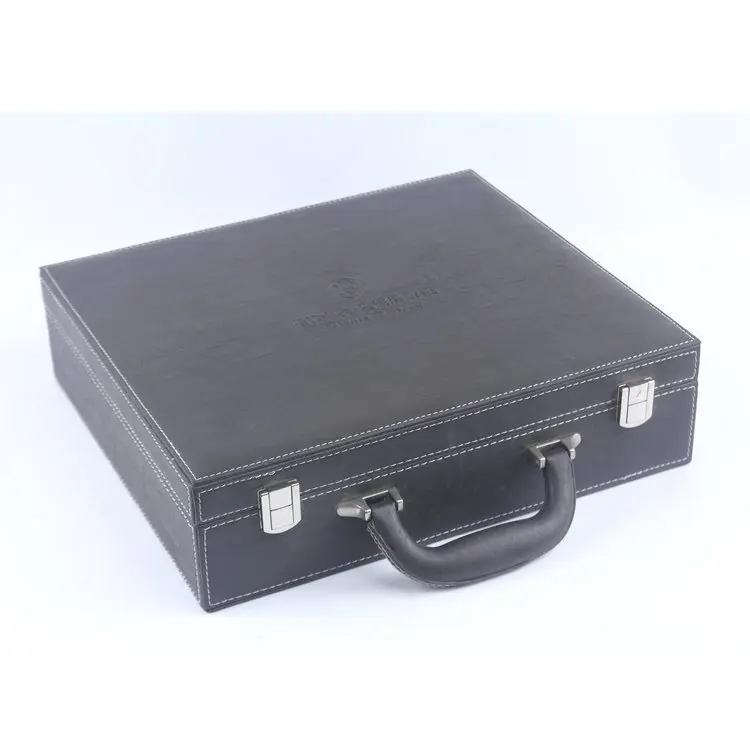 Luxury Leather PU Fashion Multifunctional Toolbox Mens Attach Password Briefcase With Black Suitcase