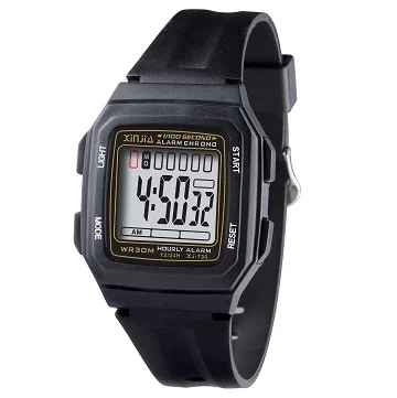 Популярный товар, пластиковые квадратные водонепроницаемые дешевые мужские часы на заказ, наручные часы