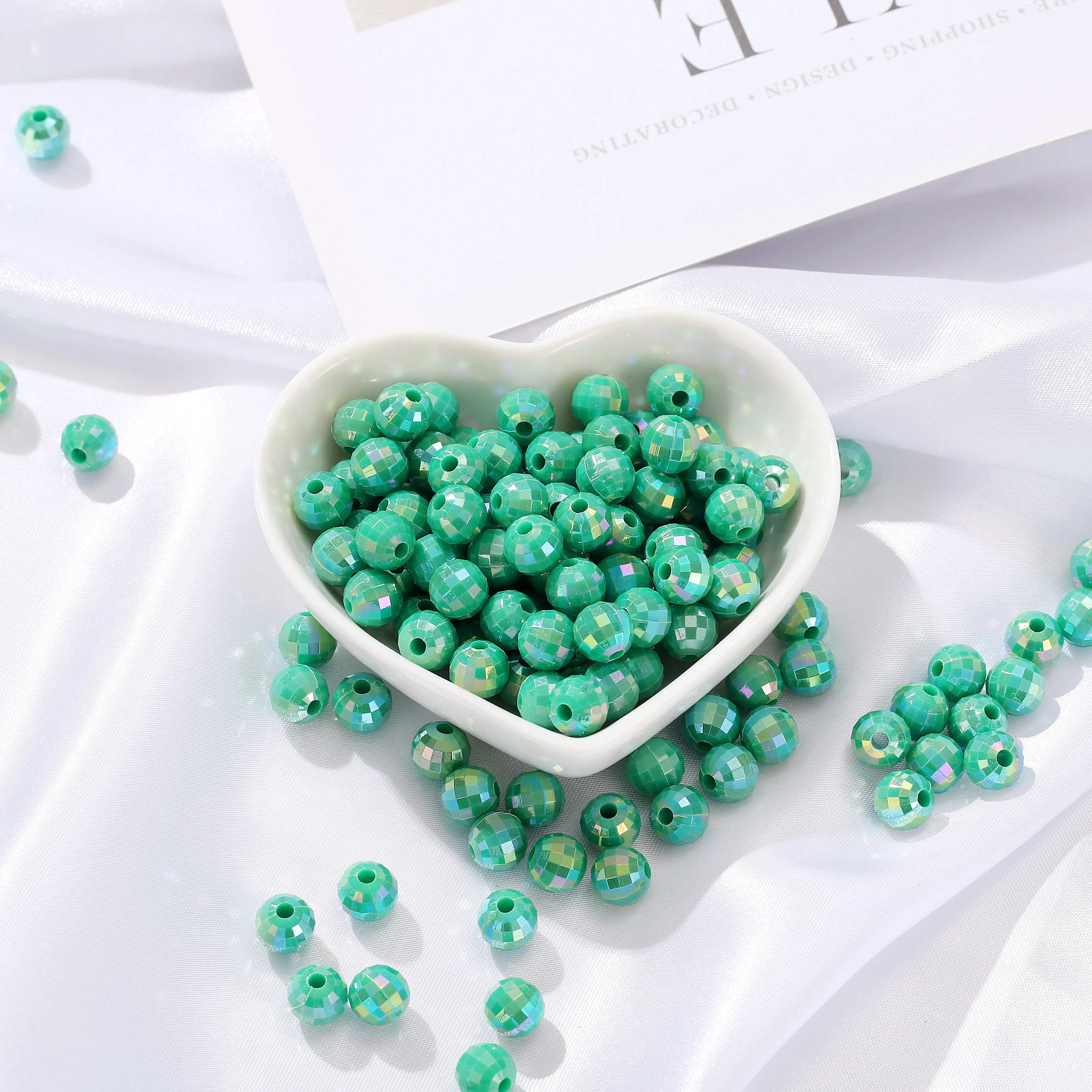 Factory Direct Beads 8mm Plated with Color Round Shiny Beads Earth Egypt Bead for Bracelet Diy