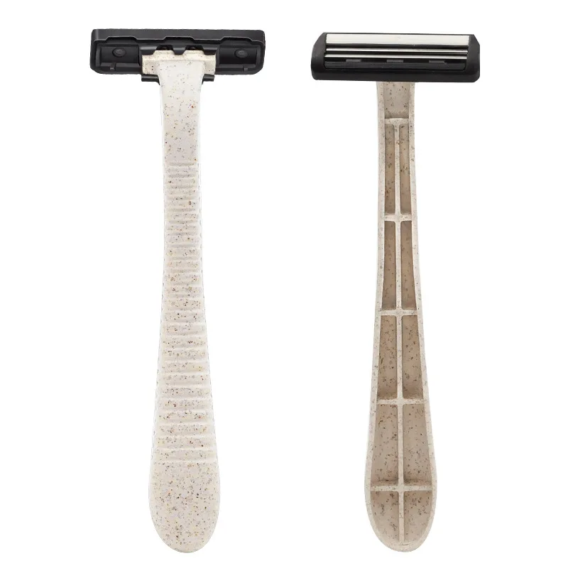 new 2020 biodegradable wheat razor online fashion shaving blades disposable bamboo razor for man