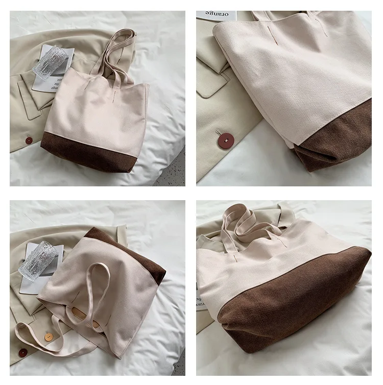 Fashion large capacity canvas tote bags ladies handbags sling casual,Classic designer cotton canvas purses handbags for women