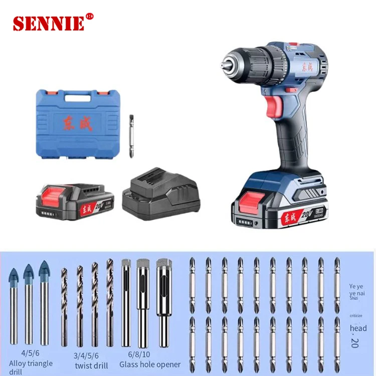 SENNIE 20V Brushless hand drill lithium drill home combination kit electric cordless screwdriver Drill and Twist tool set